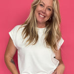 The “Cloud Nine” Scuba Top in White - Shabby 2 Chic Boutiques