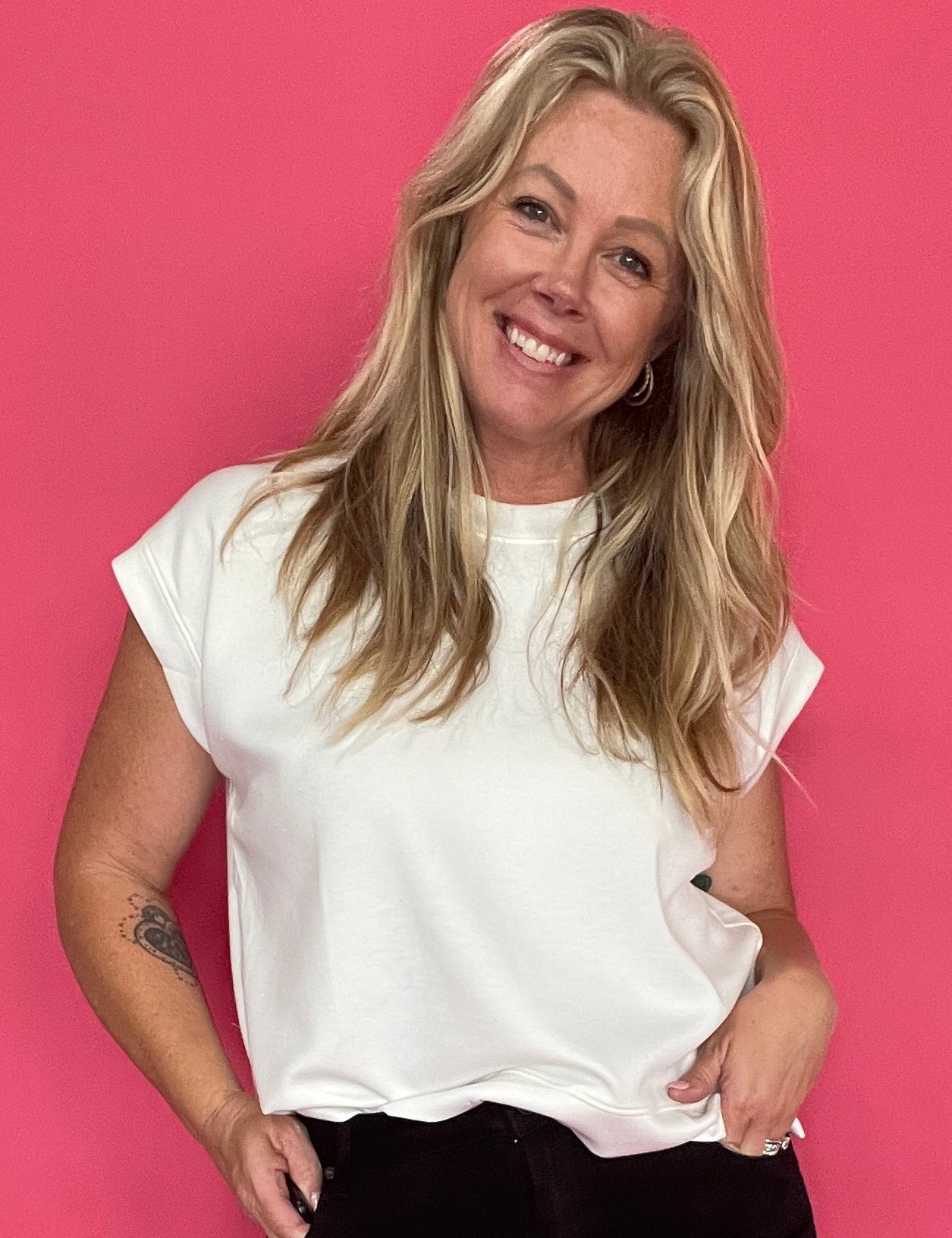 The “Cloud Nine” Scuba Top in White - Shabby 2 Chic Boutiques