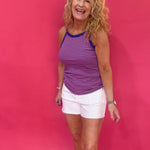 The Coastal Cool Stripe High Neck Tank in Pink - Shabby 2 Chic Boutiques
