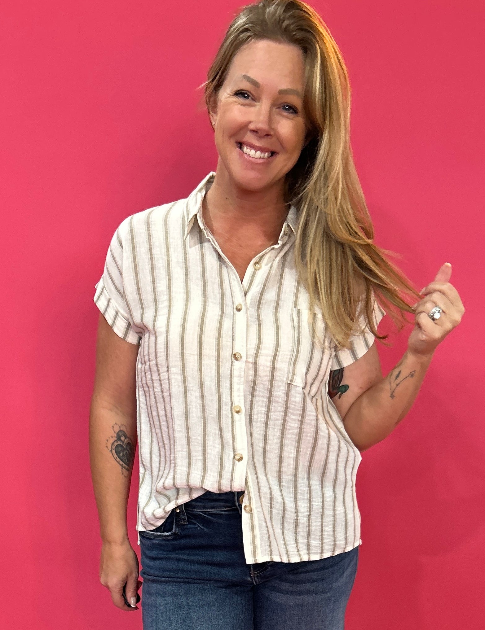 The Coastal Cool Stripe Top - Shabby 2 Chic Boutiques