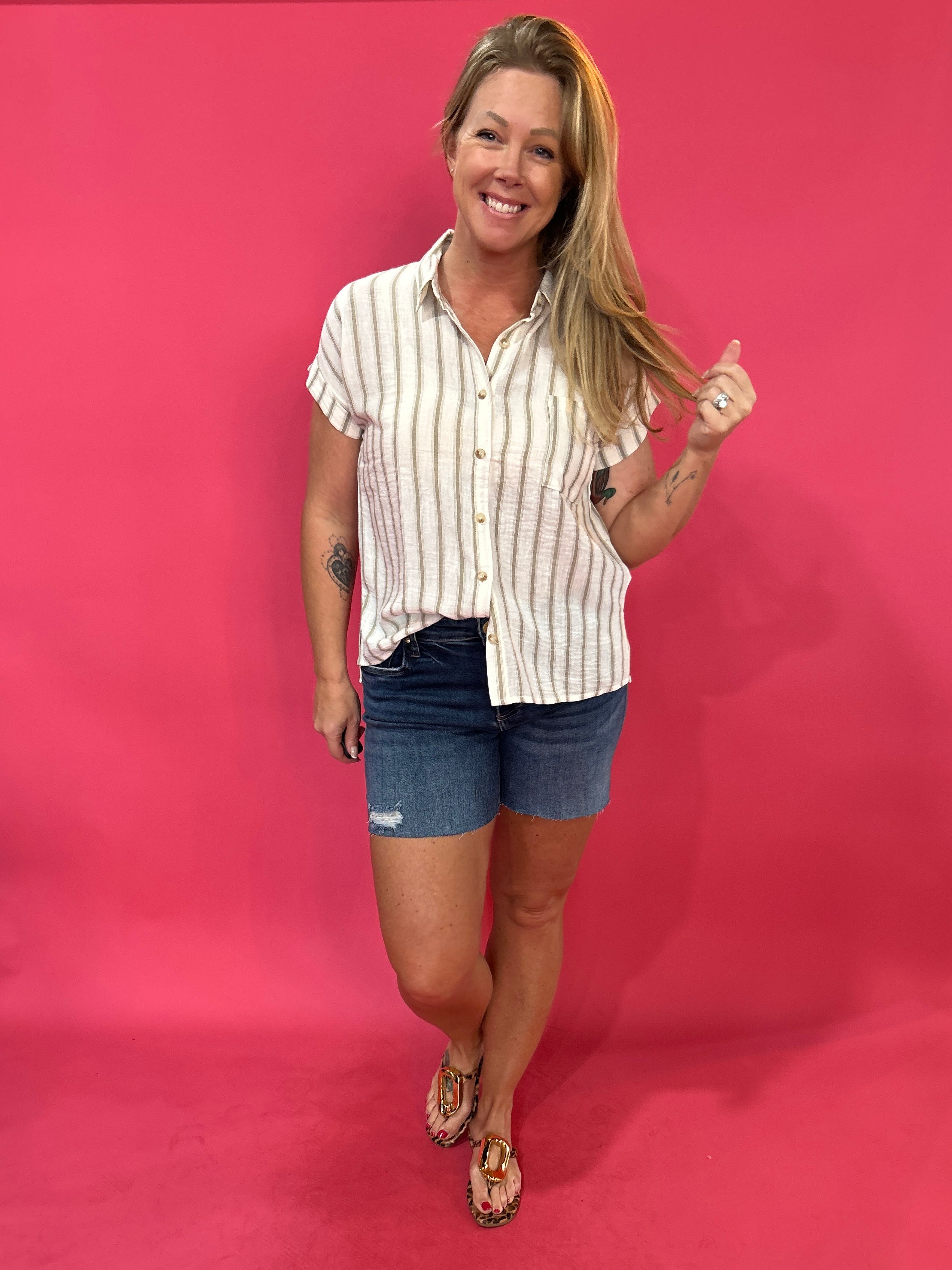 The Coastal Cool Stripe Top - Shabby 2 Chic Boutiques