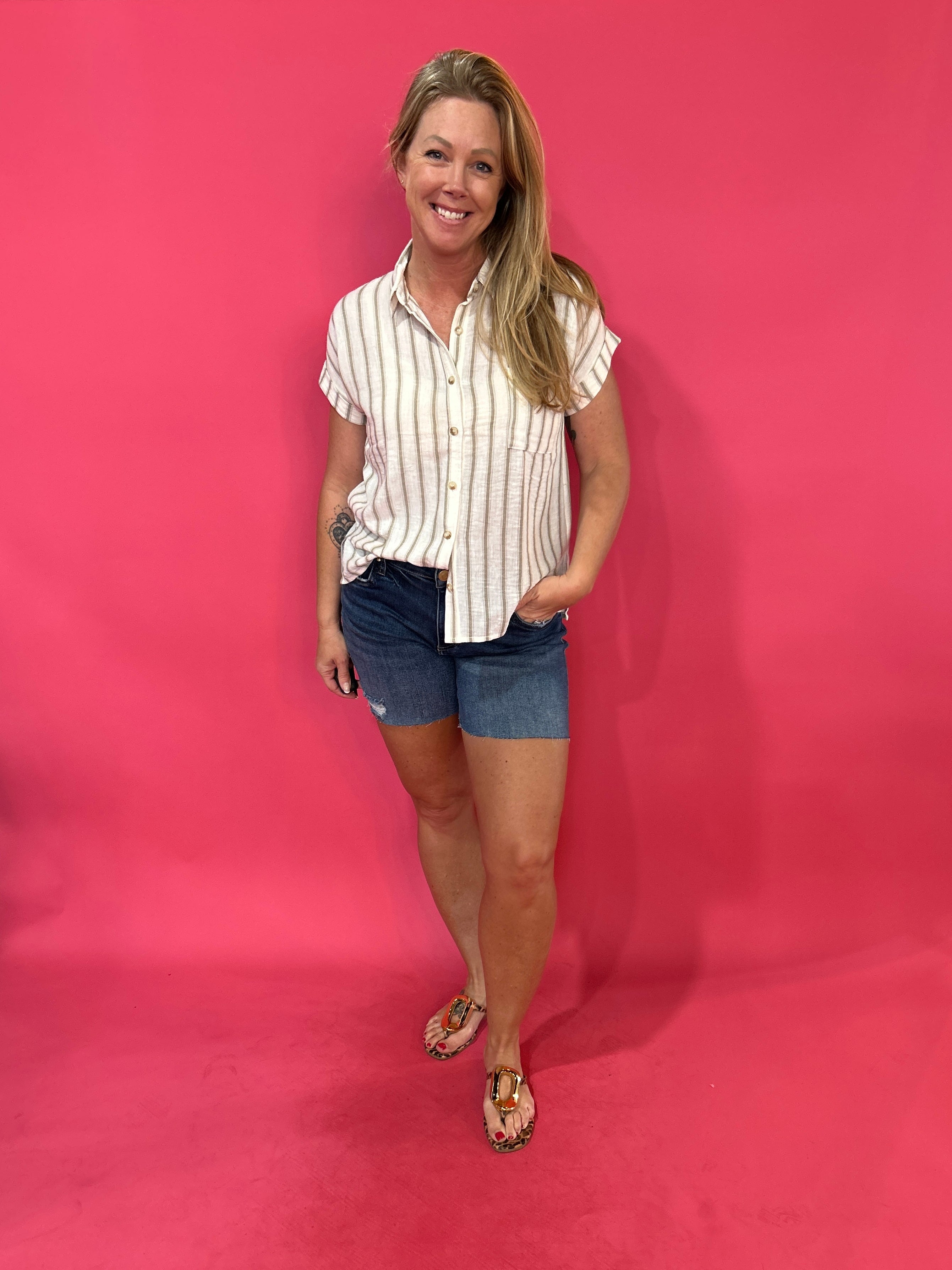 The Coastal Cool Stripe Top - Shabby 2 Chic Boutiques
