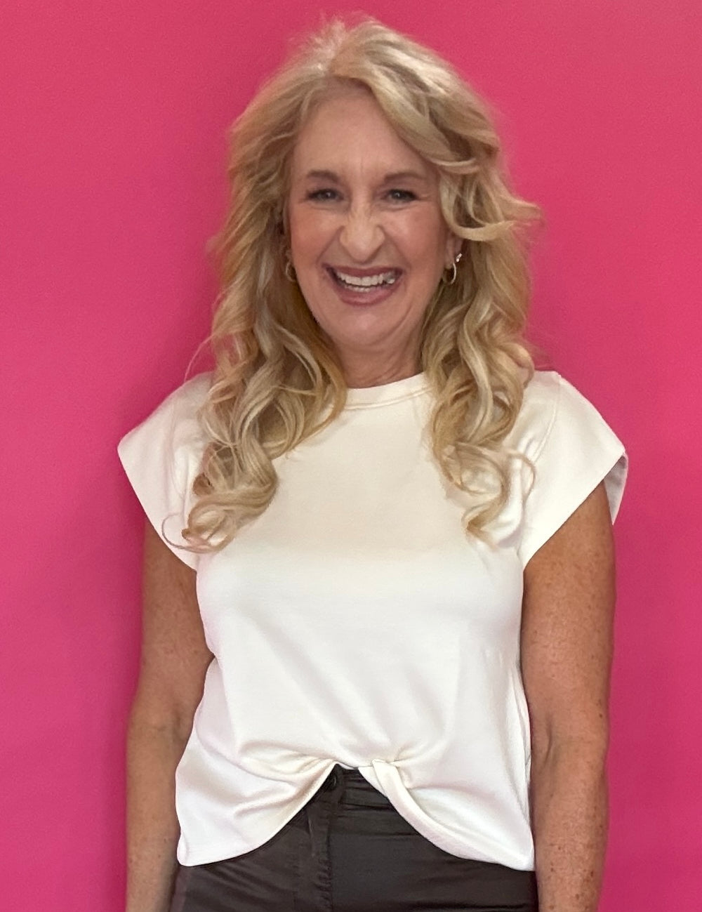 The Confidence Cap-Sleeve Top in Ecru
