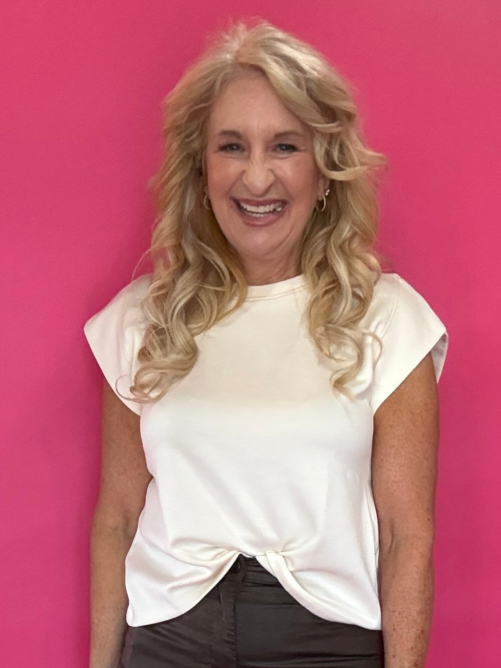 The Confidence Cap-Sleeve Top in Ecru