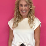 The Confidence Cap-Sleeve Top in Ecru