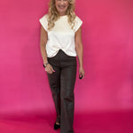 The Confidence Cap-Sleeve Top in Ecru