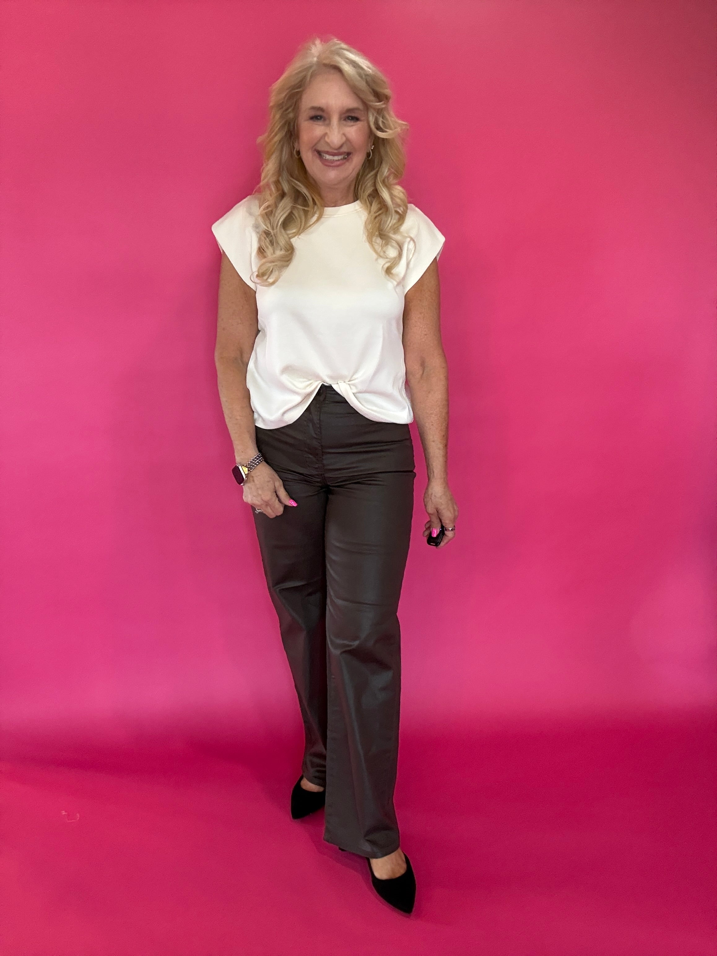 The Confidence Cap-Sleeve Top in Ecru
