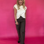 The Confidence Cap-Sleeve Top in Ecru