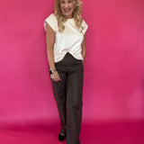 The Confidence Cap-Sleeve Top in Ecru