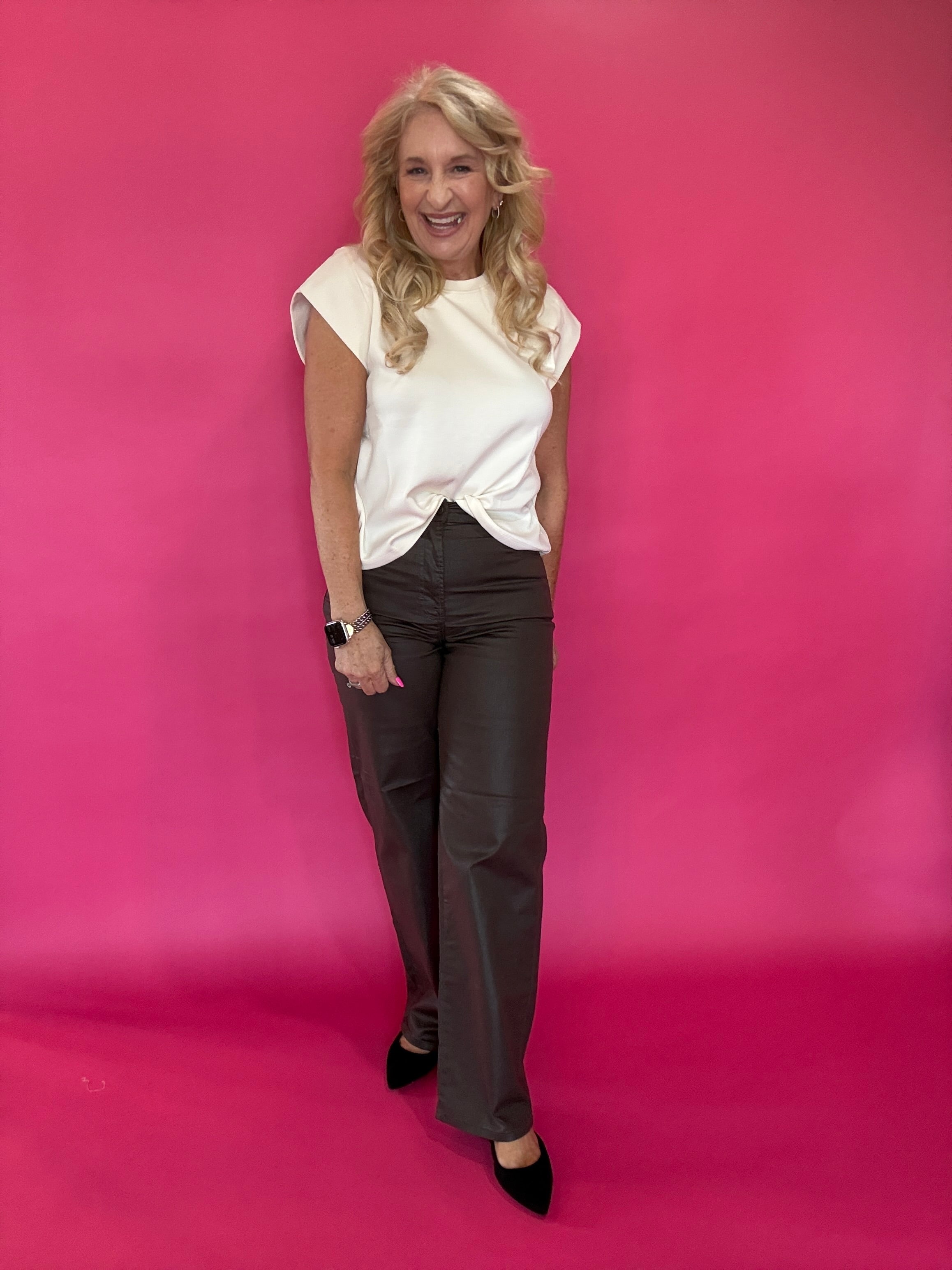 The Confidence Cap-Sleeve Top in Ecru