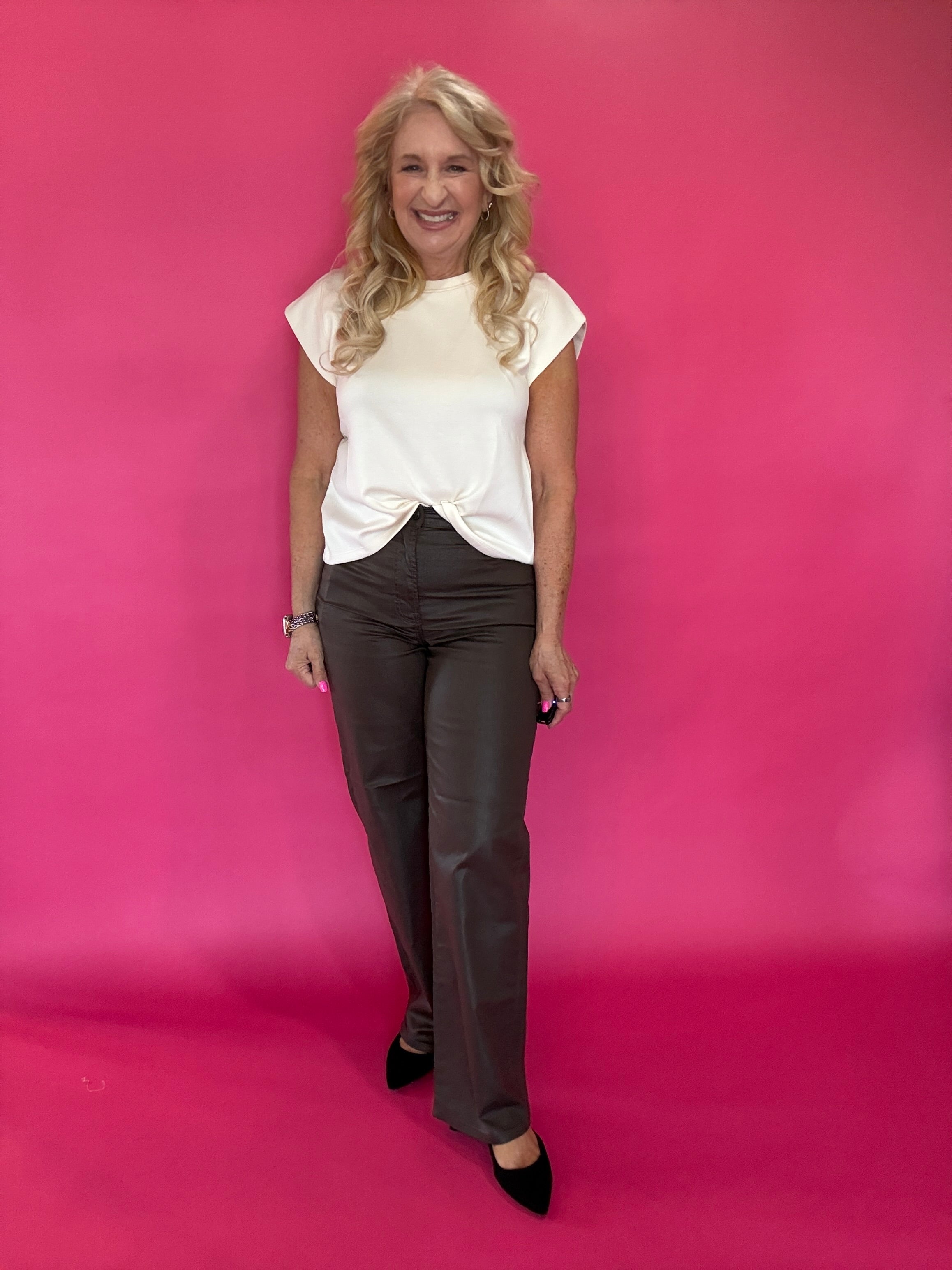 The Confidence Cap-Sleeve Top in Ecru
