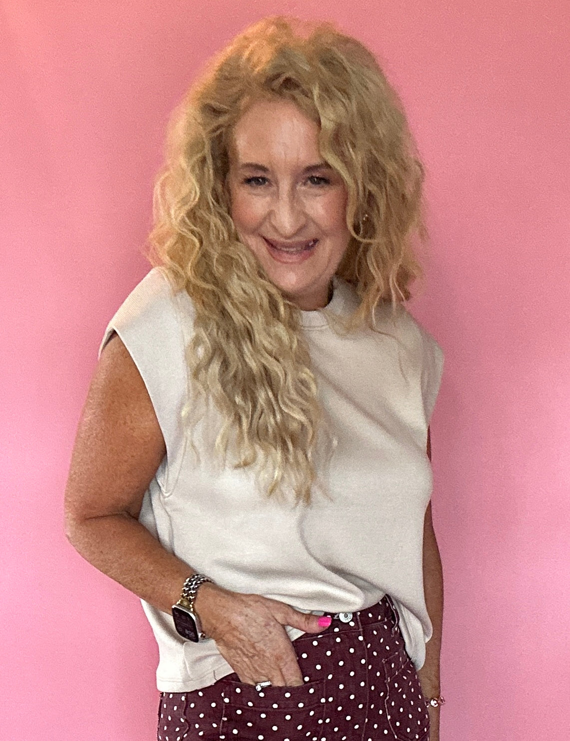 The Confidence Sleeveless Top in Almond