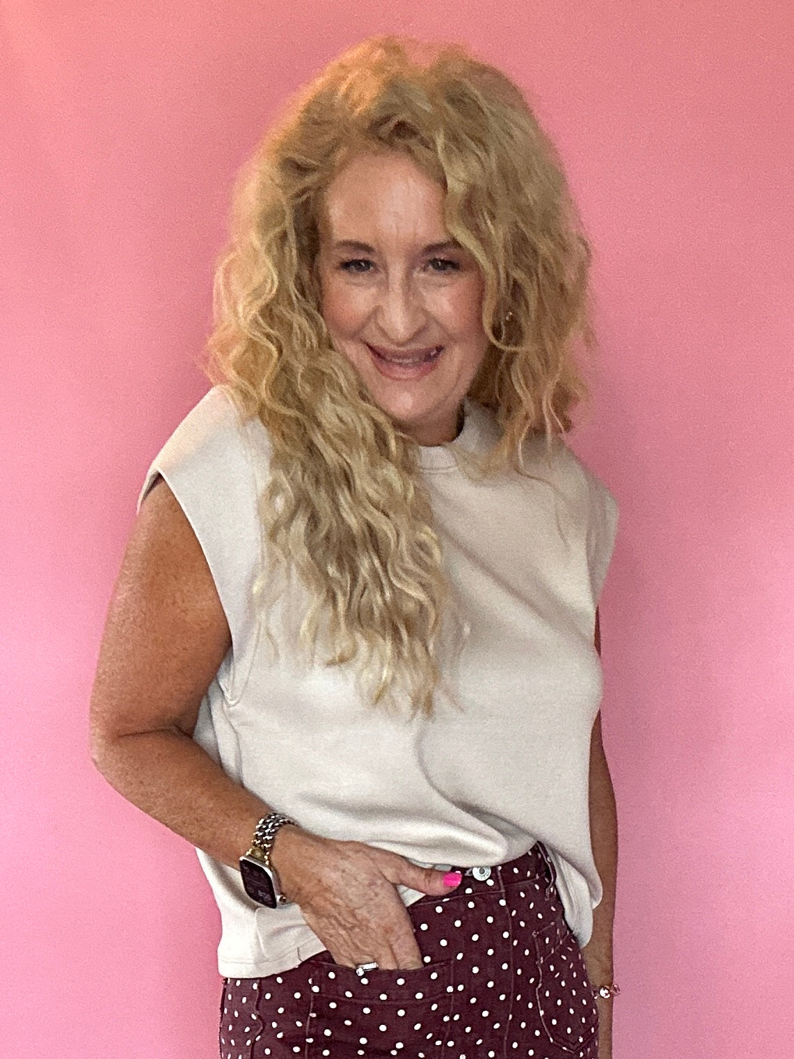 The Confidence Sleeveless Top in Almond