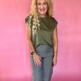 The Confidence Sleeveless Top in Olive