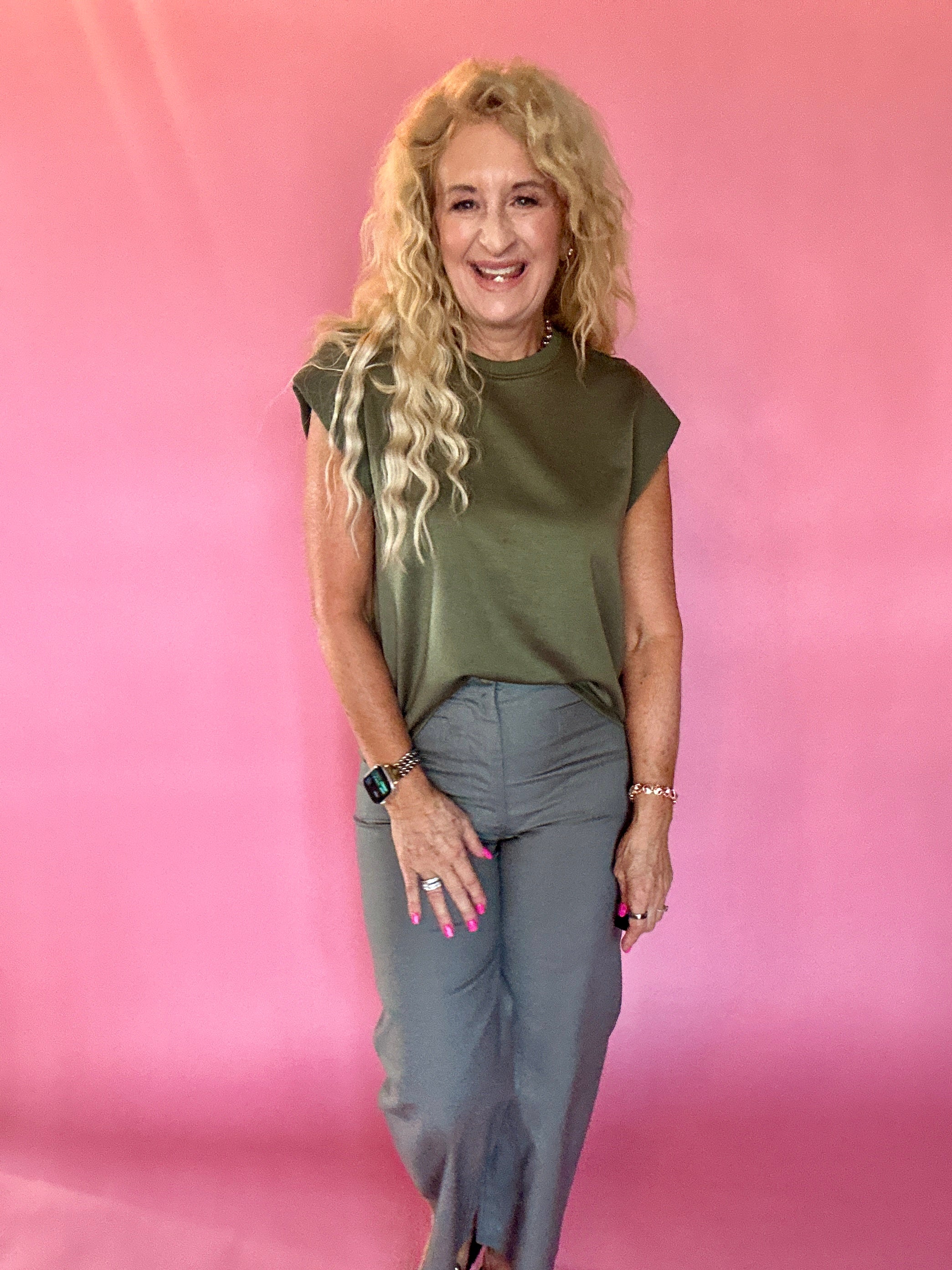 The Confidence Sleeveless Top in Olive