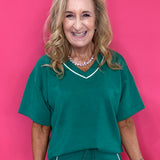 The Court Side Chic Modal Scuba Top in Green - Shabby 2 Chic Boutiques