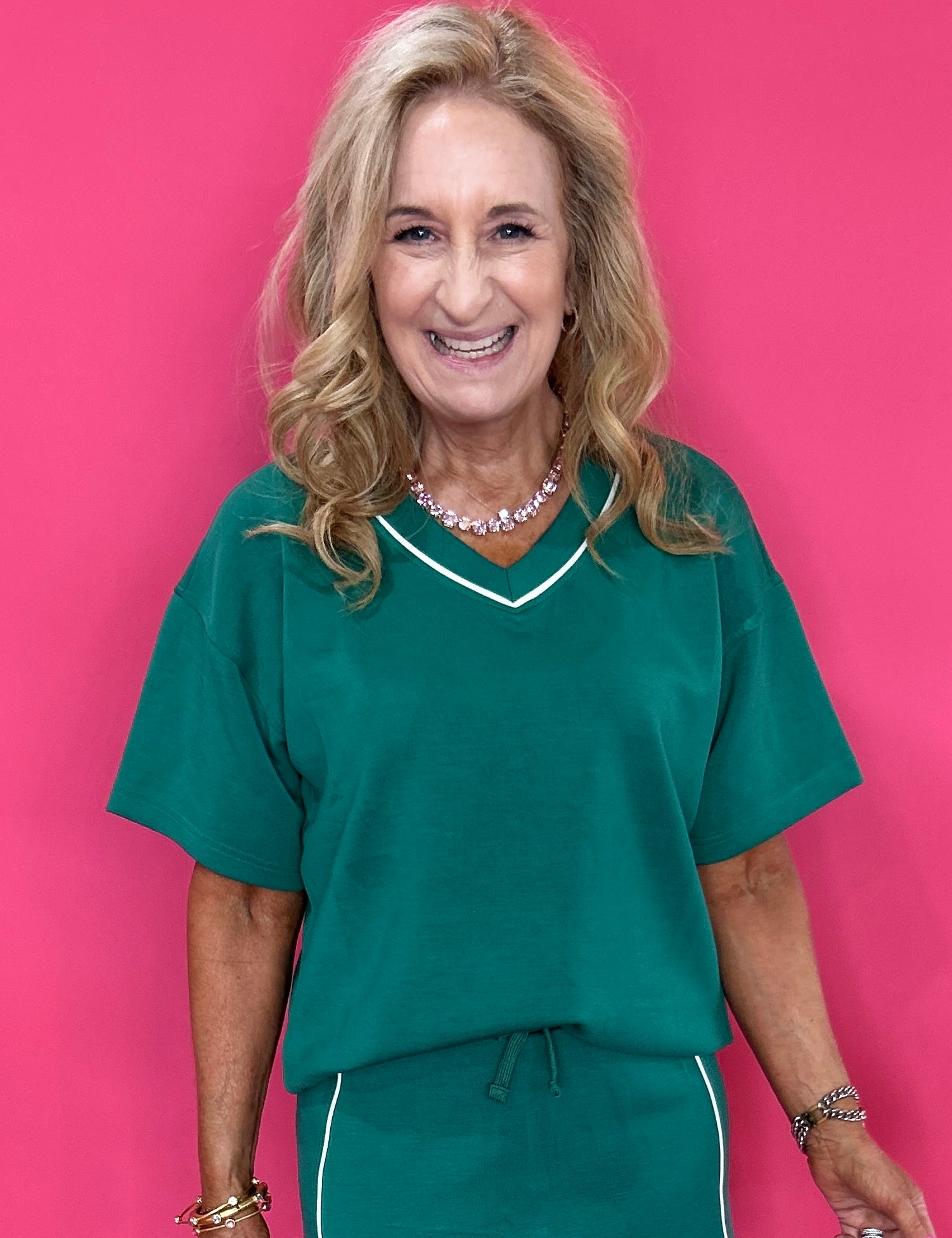 The Court Side Chic Modal Scuba Top in Green - Shabby 2 Chic Boutiques