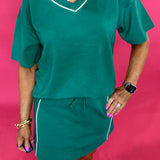 The Court Side Chic Modal Scuba Top in Green - Shabby 2 Chic Boutiques