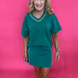 The Court Side Chic Modal Scuba Top in Green - Shabby 2 Chic Boutiques