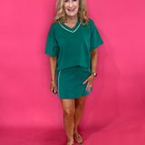 The Court Side Chic Modal Scuba Top in Green - Shabby 2 Chic Boutiques