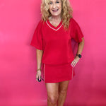 The Court Side Chic Modal Scuba Top in Red - Shabby 2 Chic Boutiques