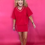 The Court Side Chic Modal Scuba Top in Red - Shabby 2 Chic Boutiques