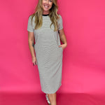 The Easy Day Stripe Midi Dress in Black - Shabby 2 Chic Boutiques