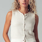 The Easy Days Striped Knit Vest