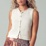 The Easy Days Striped Knit Vest