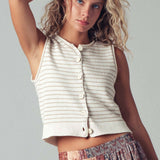 The Easy Days Striped Knit Vest