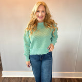 The Edge Appeal Textured Sweater in Pistachio