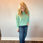The Edge Appeal Textured Sweater in Pistachio
