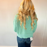 The Edge Appeal Textured Sweater in Pistachio