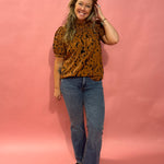 The Effortless Charm Cheetah Print Puff Sleeve Blouse