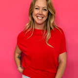 The Effortless Energy Dolman Top in Red - Shabby 2 Chic Boutiques