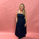 The Emerson Midi Pointed Waist Denim Dress