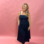 The Emerson Midi Pointed Waist Denim Dress