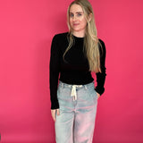 The Essential Ribbed Long Sleeve Top in Black