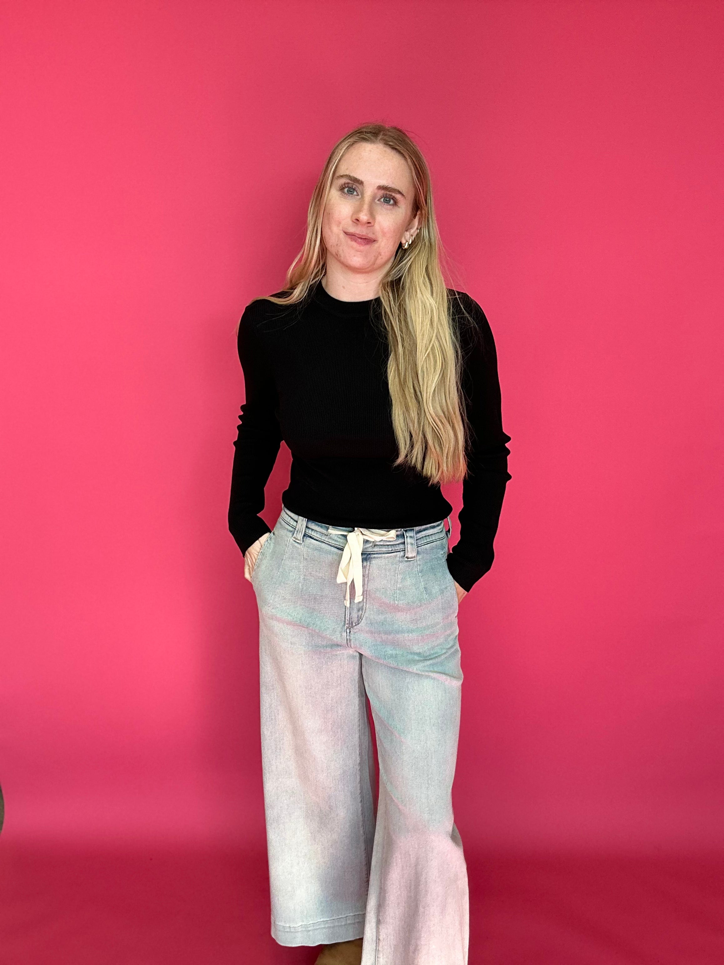 The Essential Ribbed Long Sleeve Top in Black