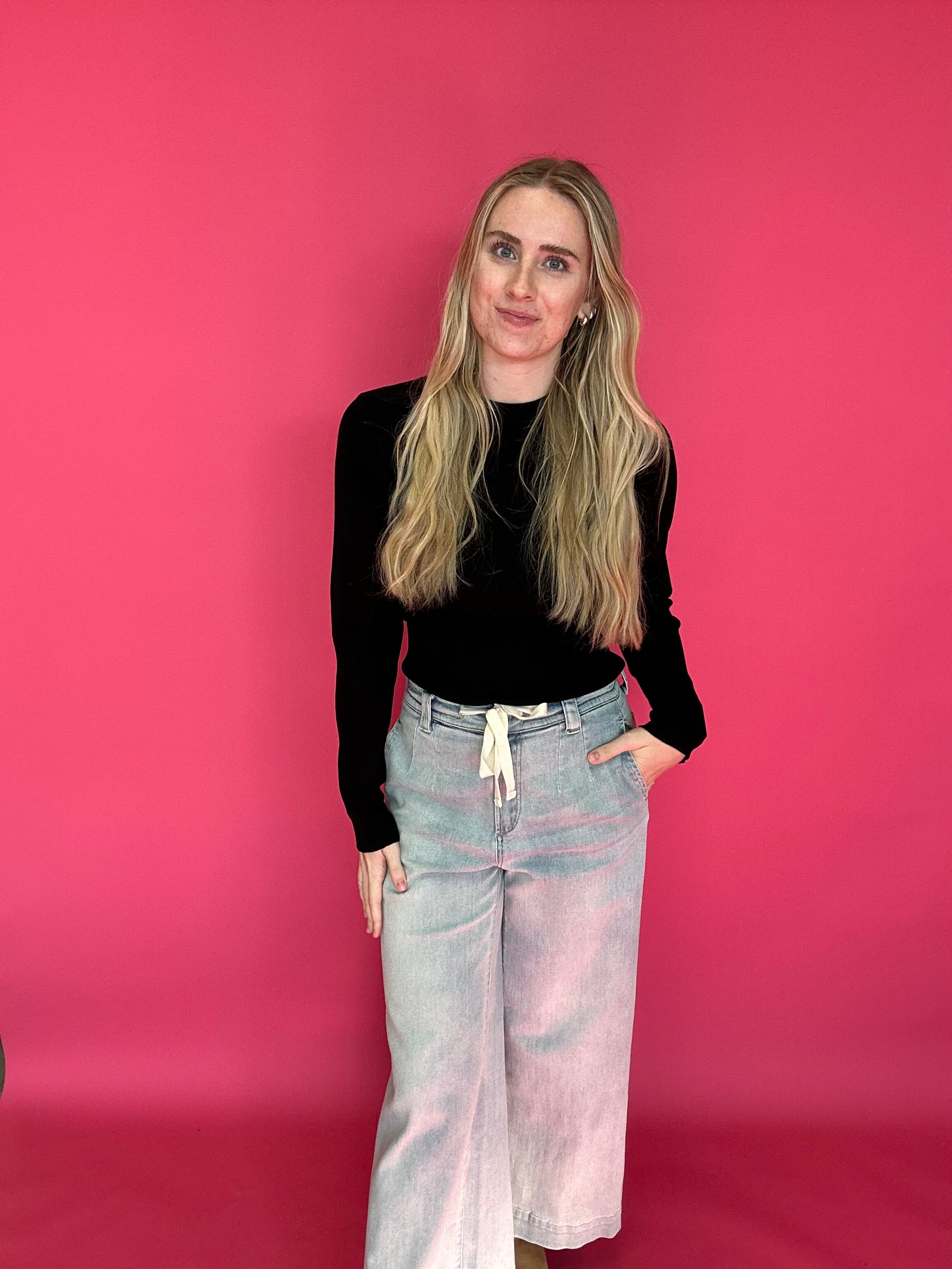 The Essential Ribbed Long Sleeve Top in Black