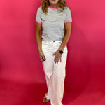 The Everyday Contrast Stripe Tee in Black - Shabby 2 Chic Boutiques