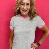 The Everyday Contrast Stripe Tee in Black - Shabby 2 Chic Boutiques