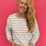 The Everyday Striped Crew in Heather Brown