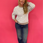 The Everyday Striped Crew in Heather Brown