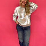 The Everyday Striped Crew in Heather Brown