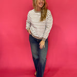 The Everyday Striped Crew in Heather Brown