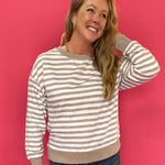 The Everyday Striped Crew in Heather Brown