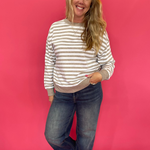 The Everyday Striped Crew in Heather Brown