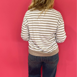 The Everyday Striped Crew in Heather Brown