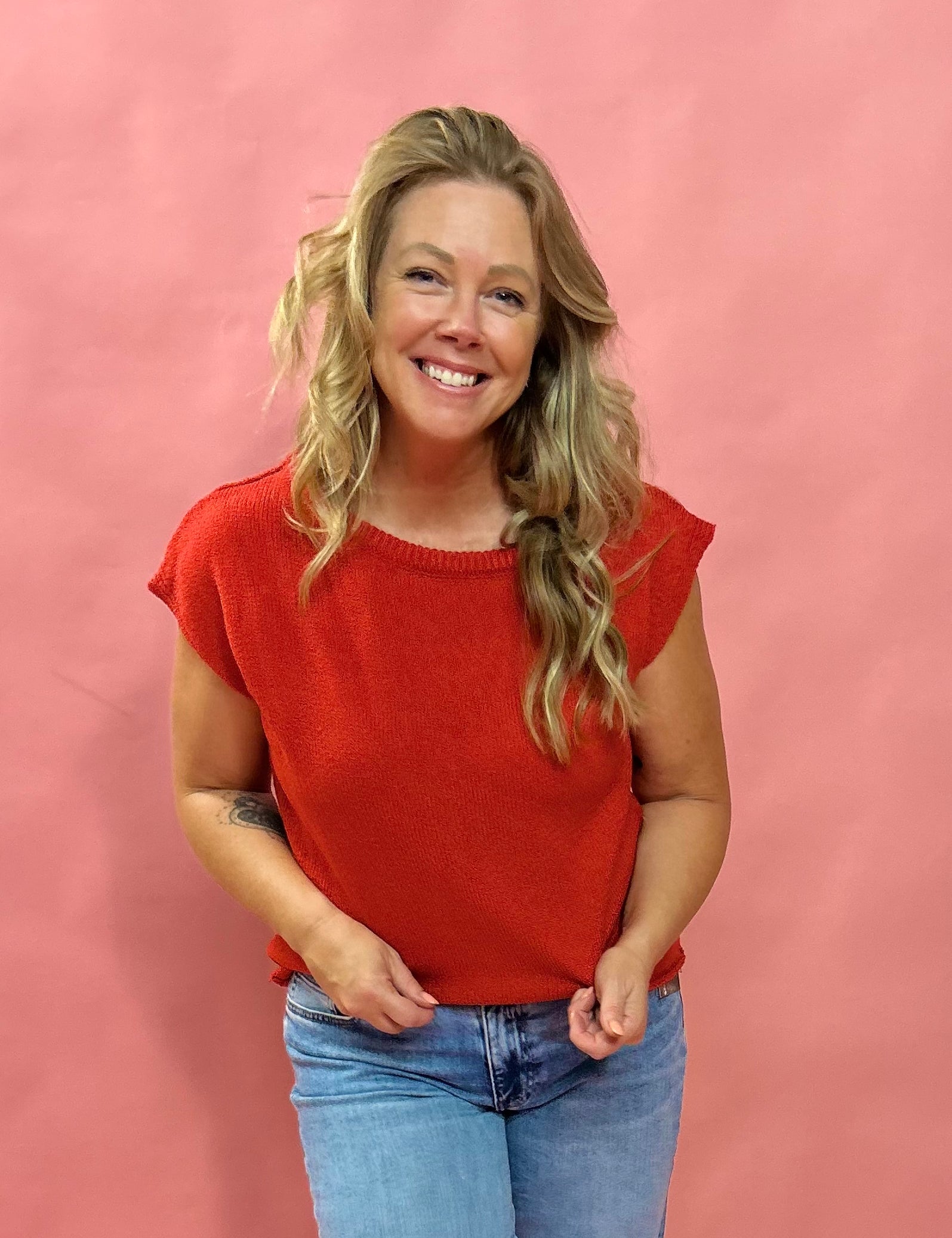 The Heart & Soul Knit Sweater in Red